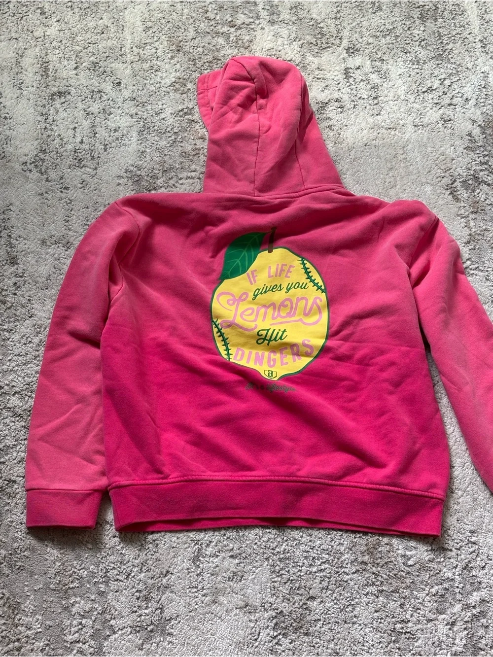 Boys' Pink Gradient Hoodie with Lemon Graphic